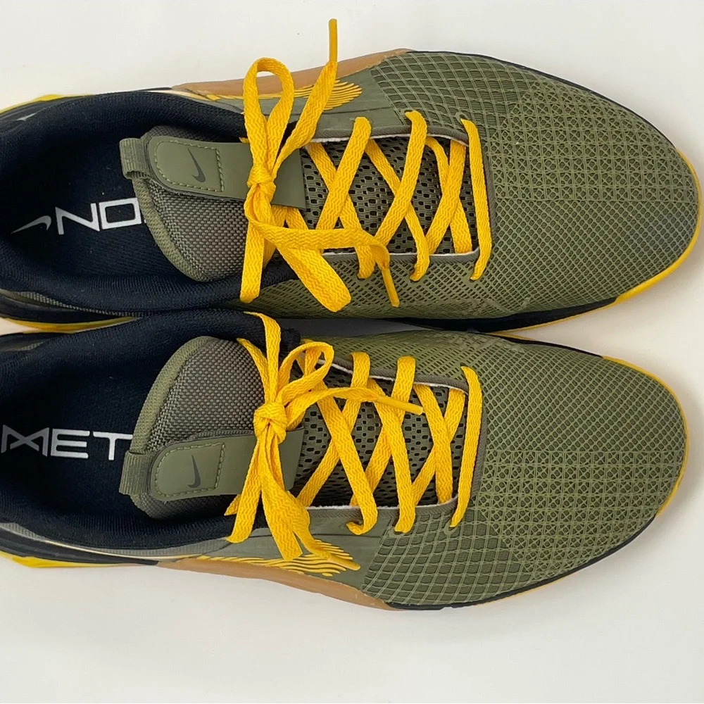 Nike Olive Green and Yellow Men's Athletic Shoes